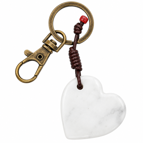 marble heart keychain