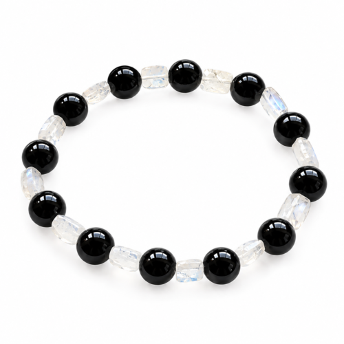 bracciale pietra di luna e tormalina