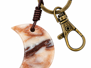 Salome' marble moon-shaped keychain'