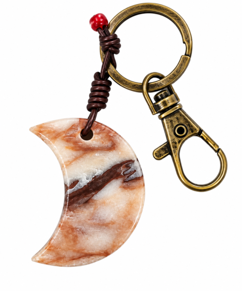 porte-clés en forme de lune en marbre de Salomé'