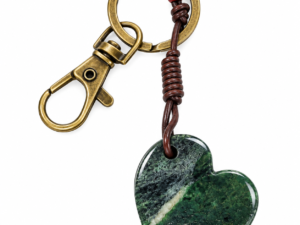 heart-shaped fuchsite keychain
