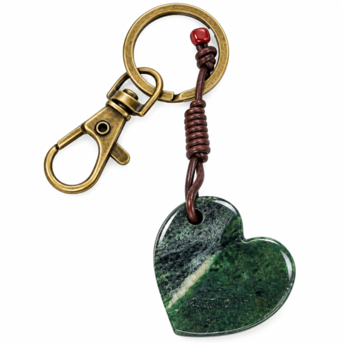 porte-clés en forme de cœur en fuchsite