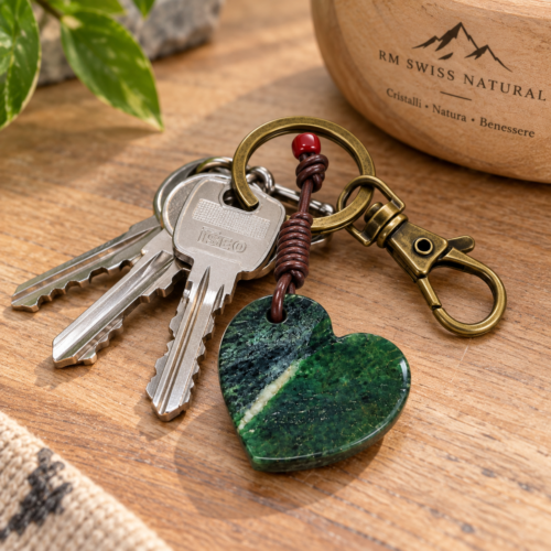 porte-clés en forme de cœur en fuchsite