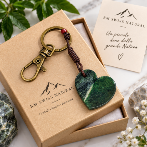 porte-clés en forme de cœur en fuchsite