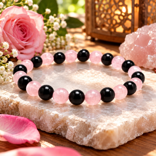 Tormalina e Quarzo Rosa