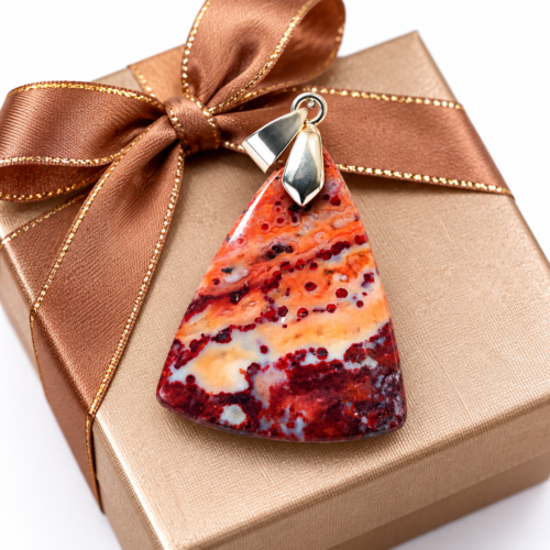 Java Jasper Pendant with a 925 Silver Setting